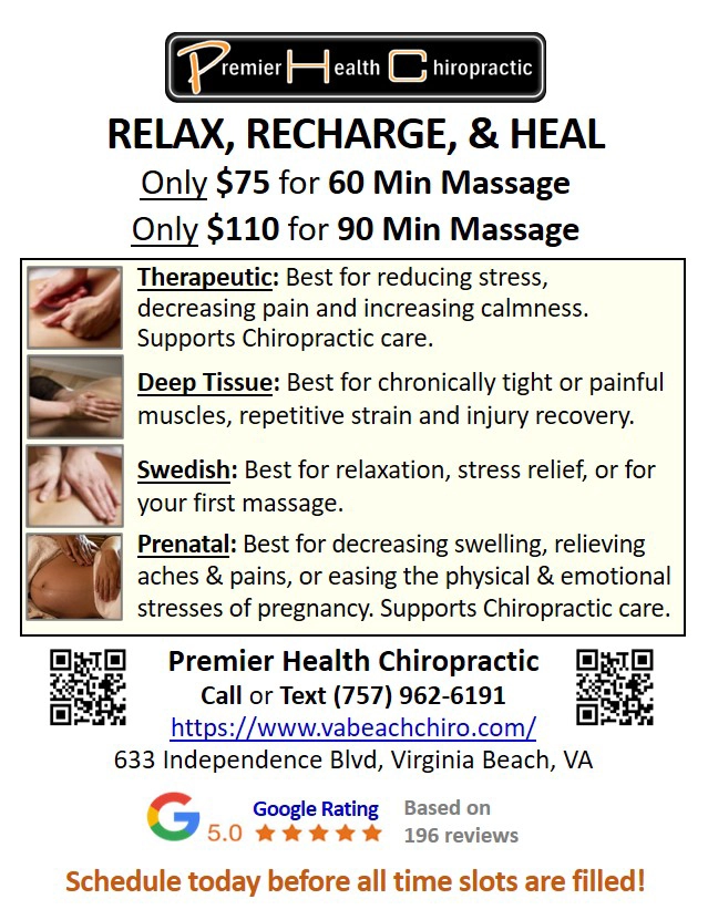 Chiropractic Virginia Beach VA Massage Therapy Contact Us Form